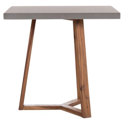 DINING TABLE SQUARE PRIVO HM6602.01 GREY FIBER CEMENT--ACACIA WOOD 80x80x76Hcm.
