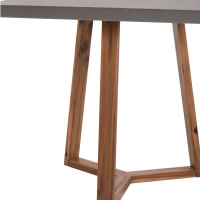 DINING TABLE SQUARE PRIVO HM6602.01 GREY FIBER CEMENT--ACACIA WOOD 80x80x76Hcm.