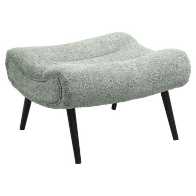 STOOL-FOOTREST KEMBA HM9606.05 PISTACHIO GREEN BOUCLE FABRIC-BLACK WOODEN LEGS 68X58X40Hcm.