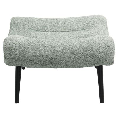 STOOL-FOOTREST KEMBA HM9606.05 PISTACHIO GREEN BOUCLE FABRIC-BLACK WOODEN LEGS 68X58X40Hcm.