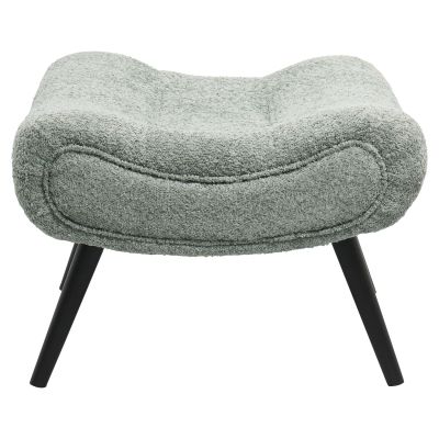 STOOL-FOOTREST KEMBA HM9606.05 PISTACHIO GREEN BOUCLE FABRIC-BLACK WOODEN LEGS 68X58X40Hcm.