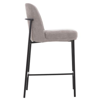 BAR STOOL MED.HEIGHT MANIDO HM18427.01 GREY FABRIC--BLACK METAL FRAME 45x55x92Hcm.
