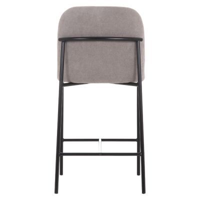 BAR STOOL MED.HEIGHT MANIDO HM18427.01 GREY FABRIC--BLACK METAL FRAME 45x55x92Hcm.
