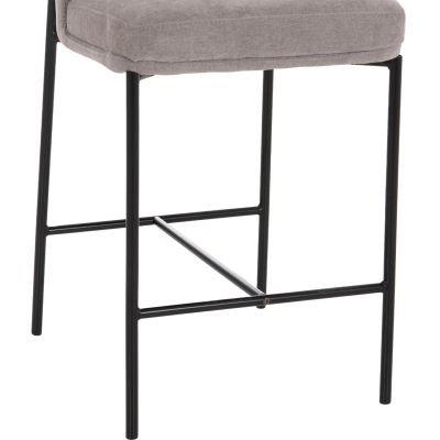 BAR STOOL MED.HEIGHT MANIDO HM18427.01 GREY FABRIC--BLACK METAL FRAME 45x55x92Hcm.