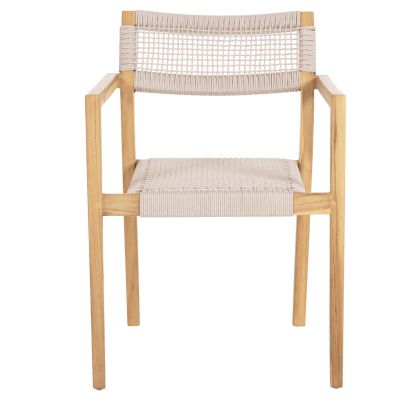 ARMCHAIR CHARLOTTE HM9637.07 TEAK WOOD & BEIGE ROPE--B'RATED 58x61x81Hcm.