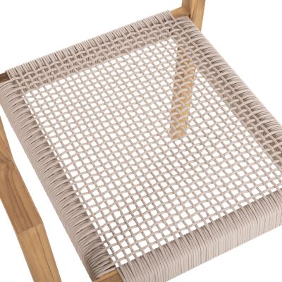 ARMCHAIR CHARLOTTE HM9637.07 TEAK WOOD & BEIGE ROPE--B'RATED 58x61x81Hcm.