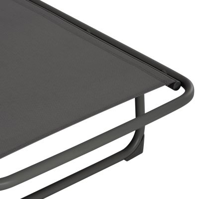 ALUMINUM SUNBED RIBEN WITH TESLIN FABRIC & WHEELS HM6293.01 GREY COLOR 210x78x91Hcm.
