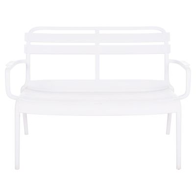 POLYPROPYLENE 2-SEATER BENCH KORVER HM6332.01 WHITE 113x65x76Hcm.