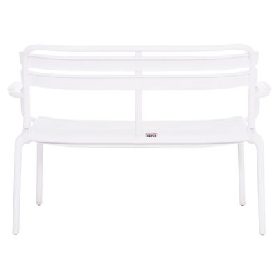 POLYPROPYLENE 2-SEATER BENCH KORVER HM6332.01 WHITE 113x65x76Hcm.