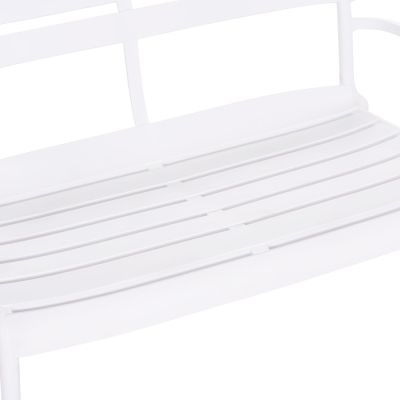 POLYPROPYLENE 2-SEATER BENCH KORVER HM6332.01 WHITE 113x65x76Hcm.