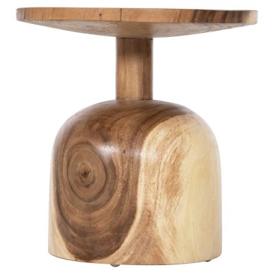 SIDE TABLE ROUND PUMBE-s HM9892 SOLID SUAR WOOD IN NATURAL COLOR Φ39,5x40Hcm.