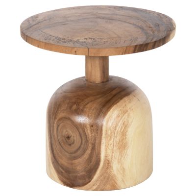 SIDE TABLE ROUND PUMBE-s HM9892 SOLID SUAR WOOD IN NATURAL COLOR Φ39,5x40Hcm.