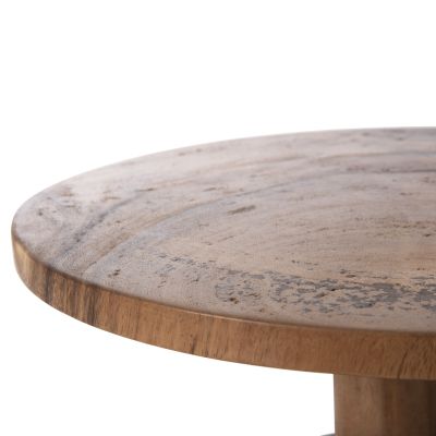 SIDE TABLE ROUND PUMBE-s HM9892 SOLID SUAR WOOD IN NATURAL COLOR Φ39,5x40Hcm.