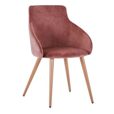 ARMCHAIR IVY VELVET DUSTY PINK AND METAL LEGS HM8546.02 55x55x80Y cm.