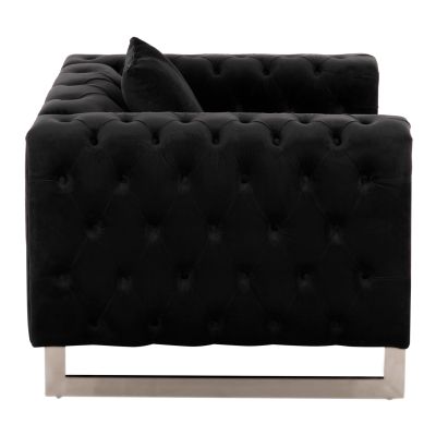 ARMCHAIR t.CHESTERFIELD MOBAR HM3261.04 VELVET BLACK-METAL LEGS 99x86,5x77Hcm.