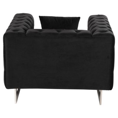 ARMCHAIR t.CHESTERFIELD MOBAR HM3261.04 VELVET BLACK-METAL LEGS 99x86,5x77Hcm.