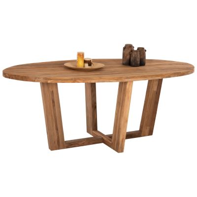 DINING TABLE OVAL CARIB HM9558 RECYCLED TEAK WOOD 209x109x80Hcm.--B'RATED