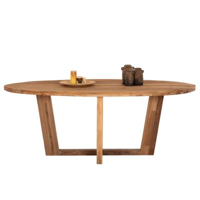 DINING TABLE OVAL CARIB HM9558 RECYCLED TEAK WOOD 209x109x80Hcm.--B'RATED