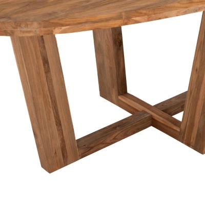 DINING TABLE OVAL CARIB HM9558 RECYCLED TEAK WOOD 209x109x80Hcm.--B'RATED