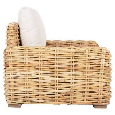 OUTDOOR LOUNGER TROPEL HM9810 MANGO WOOD-RATTAN NATURAL-WHITE CUSHIONS 110x88x70-85Hcm.