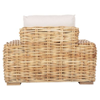 OUTDOOR LOUNGER TROPEL HM9810 MANGO WOOD-RATTAN NATURAL-WHITE CUSHIONS 110x88x70-85Hcm.