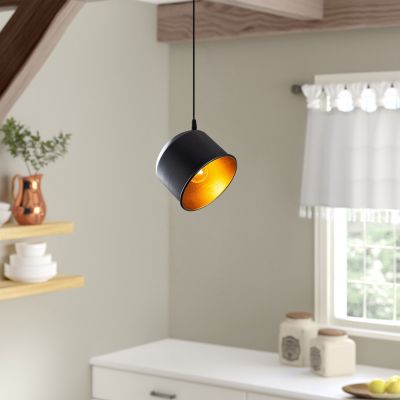 METALLIC PENDANT LIGHT IN BLACK HM7254 18Χ18Χ110cm.