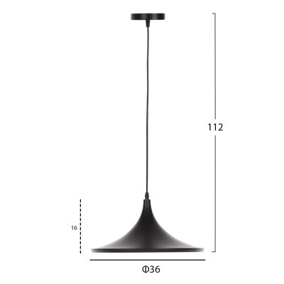 CEILING PENDANT LAMP HM4133 ALUMINUM IN BLACK & GOLD Φ36x112H cm.