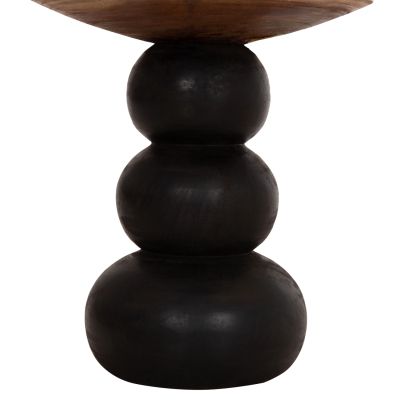 SIDE TABLE ROUND JACKY HM9890 SUAR WOOD IN NATURAL & BLACK Φ40x45.5Hcm.