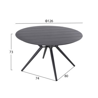 OUTDOOR TABLE ROUND HIGER HM6061.03 ANTHRACITE ALUMINUM Φ126Χ73Hcm.