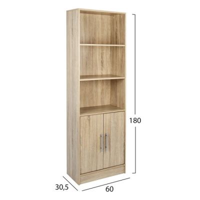 Melamine bookcase ENSLEY HM2027.02 sonama 60x30x180