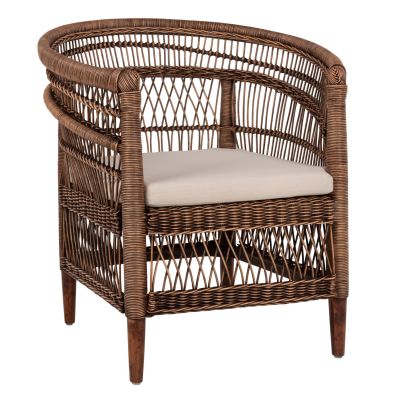 ARMCHAIR MALAWI HM9635.01 MAHOGANY WOOD WITH RATTAN IN BROWN--B'RATED 80x70x86Hcm.