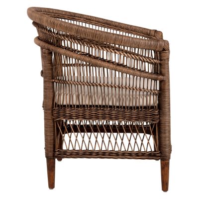 ARMCHAIR MALAWI HM9635.01 MAHOGANY WOOD WITH RATTAN IN BROWN--B'RATED 80x70x86Hcm.