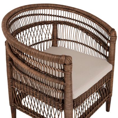 ARMCHAIR MALAWI HM9635.01 MAHOGANY WOOD WITH RATTAN IN BROWN--B'RATED 80x70x86Hcm.