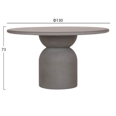 ROUND DINING TABLE KAZVIN HM6582.01 GREY FIBER CEMENT Φ130x73Hcm.