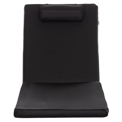 SUNBED CUSHION WITH HEADREST SIFNOS HM11234.15T - TEXTILENE 600g/m2 2x1 - BLACK