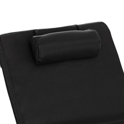 SUNBED CUSHION WITH HEADREST SIFNOS HM11234.15T - TEXTILENE 600g/m2 2x1 - BLACK