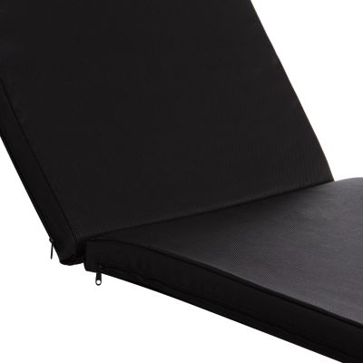 SUNBED CUSHION WITH HEADREST SIFNOS HM11234.15T - TEXTILENE 600g/m2 2x1 - BLACK
