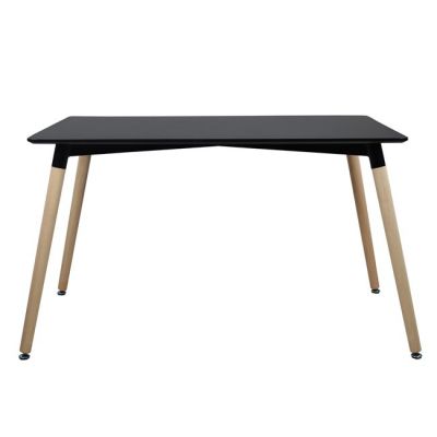 Kitchen Table HM8697.02 Minimal, Black mdf, BEECH legs oak,160x90x74,5H cm