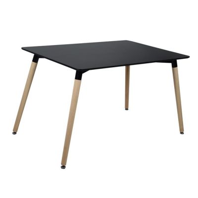 Kitchen Table HM8697.02 Minimal, Black mdf, BEECH legs oak,160x90x74,5H cm