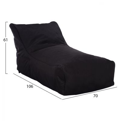WATERPROOF POUF SEAT BLOOM HM5111.14 BLACK POLYESTER FABRIC--UV PROTECTION 106x70x61Hcm.