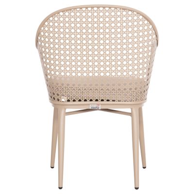 ALUMINUM ARMCHAIR OREGO HM6268.03 CAPPUCCINO-CUSHION BEIGE 58x55x83Hcm.