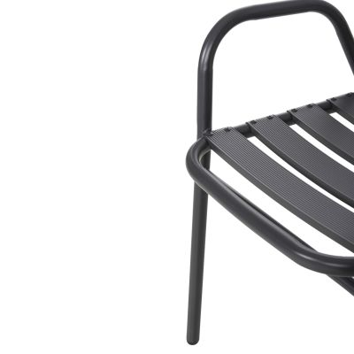 CHAIR PRELUDE HM5970.01 METAL FRAME-ALUMINUM SEAT & BACKREST-GREY 54x56x79Hcm.