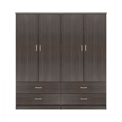 Set 2 pieces Wardrobe 4 leaf with 2 drawers Zebrano 160x42x181 HM11349.01