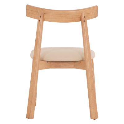DINING CHAIR OSORIO HM18335.11 RUBBERWOOD IN NATURAL-ECRU PU 51x55x74Hcm.