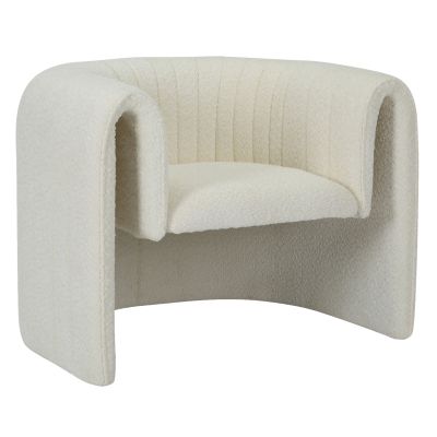 ARMCHAIR RIKER HM9682.04 METAL FRAME-WHITE BOUCLE FABRIC 92x74x69Hcm.