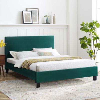 CYPRESS GREEN VELVET BED HM553.13 FOR MATTRESS 150x200 CM.