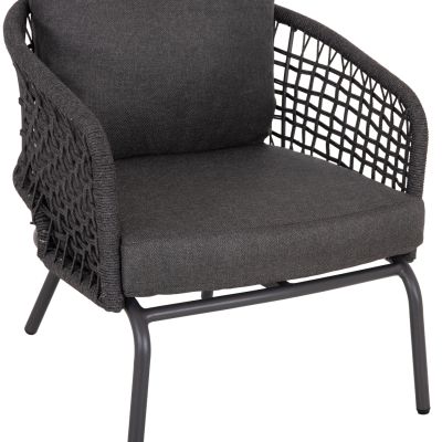 OUTDOOR LOUNGE SET 5-SEAT ELOWEN HM6508.01 ALUMINUM-ROPE-CUSHIONS---GREY