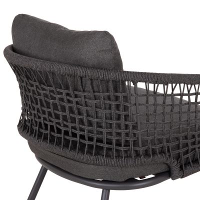 OUTDOOR LOUNGE SET 5-SEAT ELOWEN HM6508.01 ALUMINUM-ROPE-CUSHIONS---GREY