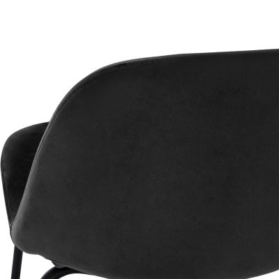 STOOL VINCENT HM8579.14, VELVET BLACK, METAL FRAME 56,5x47x106 cm.