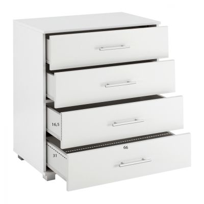 Drawer from melamine HM2204.05 with 4 drawers white 75x40x83cm